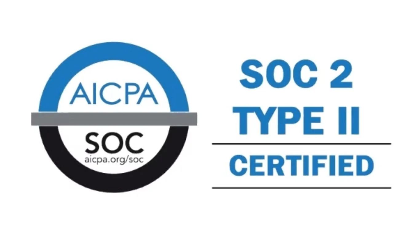AICPA SOC 2 Type II certified badge in blue, black, and white.