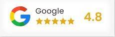 Google rating badge with 4.8 stars