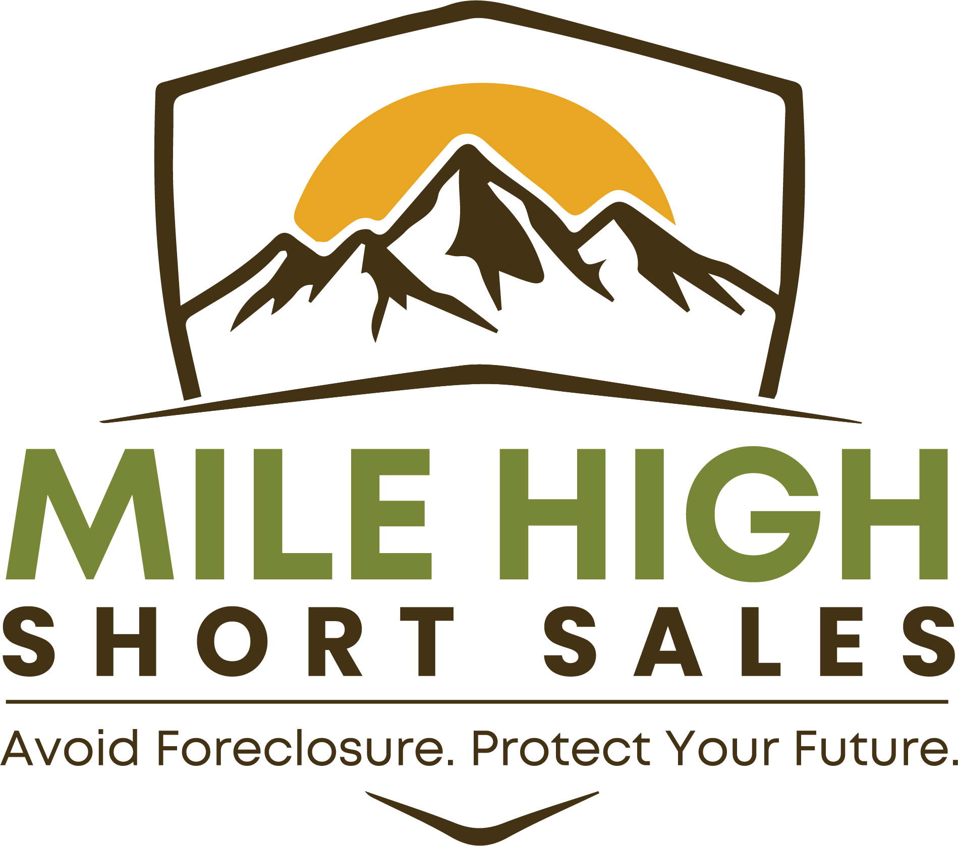 Mile High Short Sales, LLC  logo with mountain graphic and tagline: “Avoid Foreclosure. Protect Your Future.”