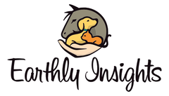 Earthly Insights Logo: hand cradling a horse head, dog, and cat. Text: Earthly Insights, WHOLE-istic Healing for Pets & People.