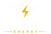 Homestead logo with yellow lightning bolt above the word &ldquo;ENERGY&rdquo; with thin lines on a white background