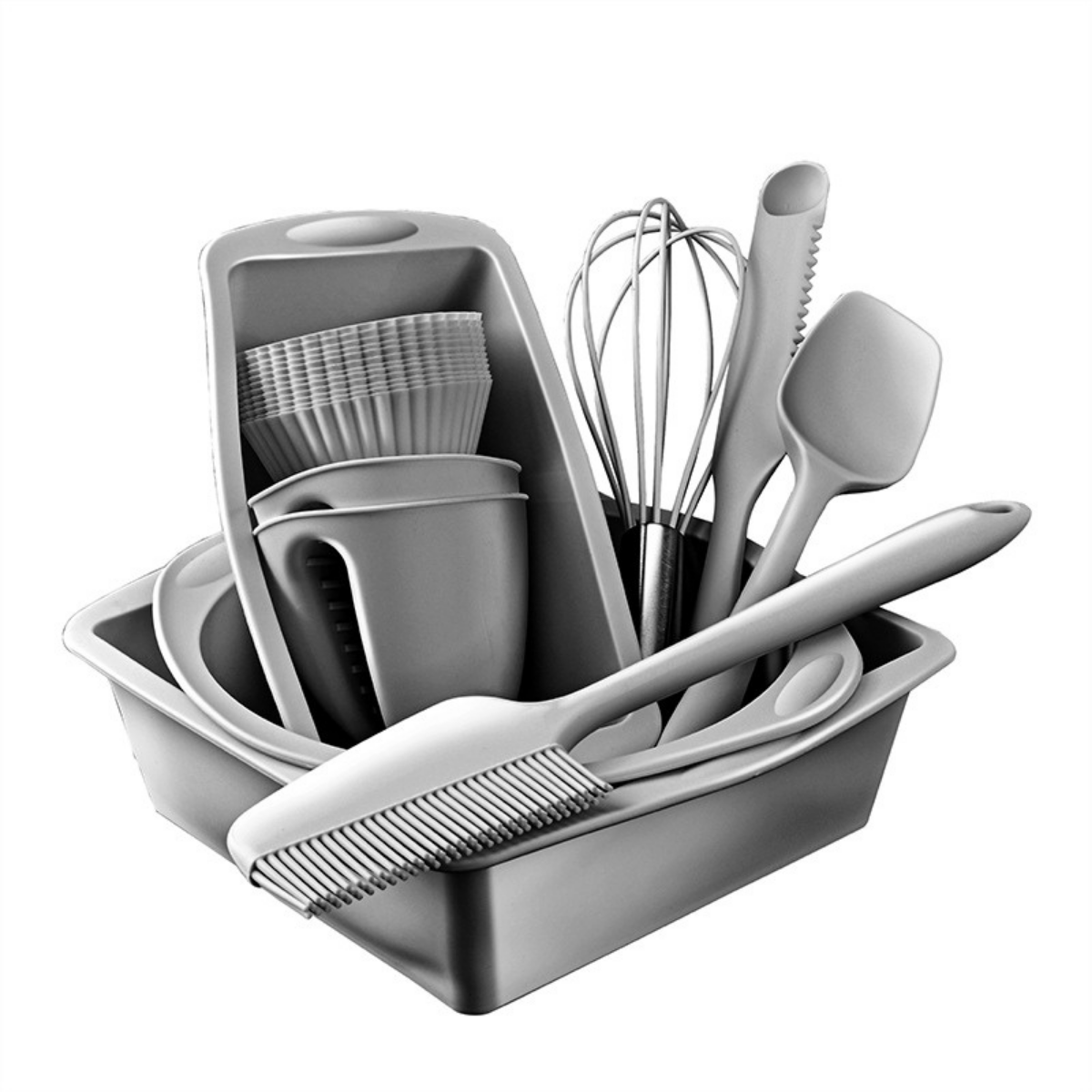 Set Utensilios y Moldes p/hornear Repostería Silicona x22 Pz