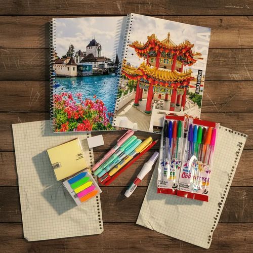 Kit Set Combo Escolar Secundario/Universitario Hojas Cuadriculadas 18 Pzs
