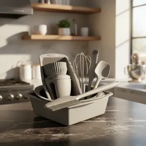 Set Utensilios y Moldes p/hornear Repostería Silicona x22 Pz