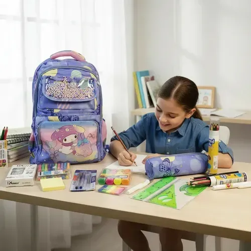 Set Kit Mochila + Cartuchera + Lunchera + Útiles Escolares 12 Piezas