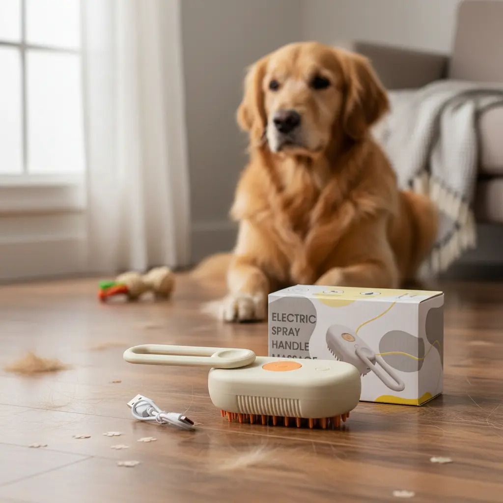 Cepillo/peine Vapor P/mascotas Perros/gatos Masajeador Recargable USB