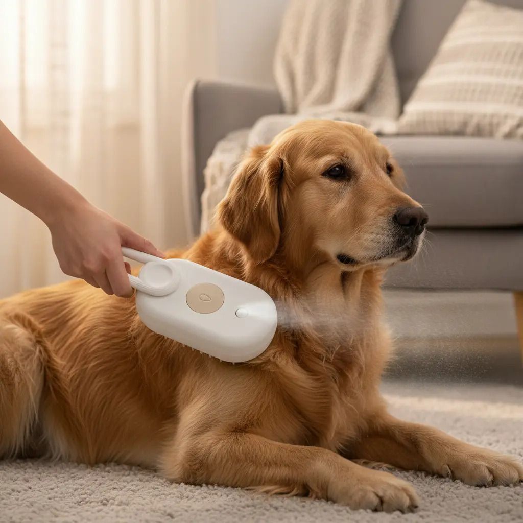 Cepillo/peine Vapor P/mascotas Perros/gatos Masajeador Recargable USB