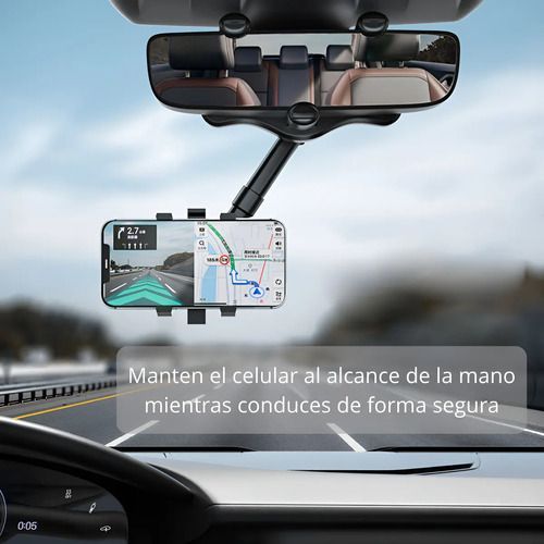 Soporte Celular 360 Espejo Holder Rotatorio Auto Portatil