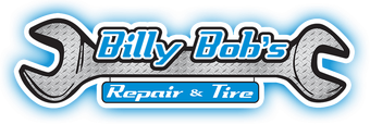 Billy bob 's repair and tire logo with a wrench
