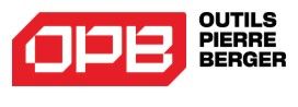 Logo rouge et blanc « OPB » avec le texte « OUTILS PIERRE BERGER » à droite.