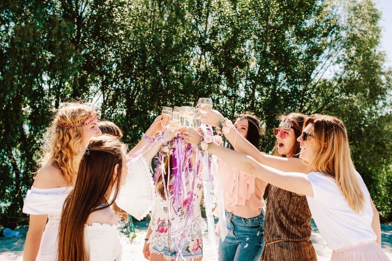Bridal Shower Toast at Boho themed party