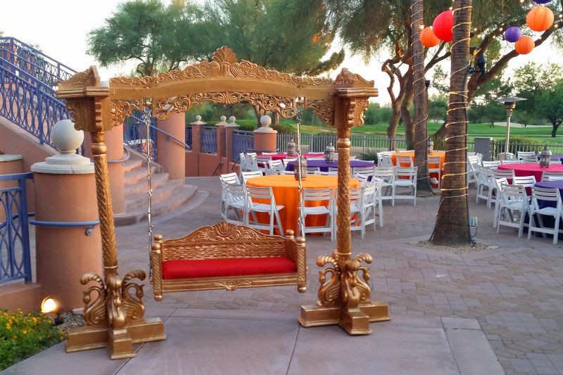 Wedding celebration Indian style wedding swing