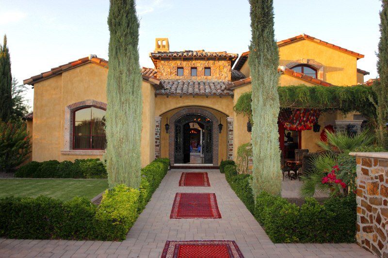 Entrances image showing a red carpet entrance setup at private residence