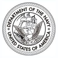 United States Department of the Navy seal, featuring a ship, eagle, and anchor within a circular border.