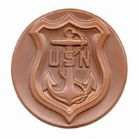 Bronze United States Navy emblem with anchor and 