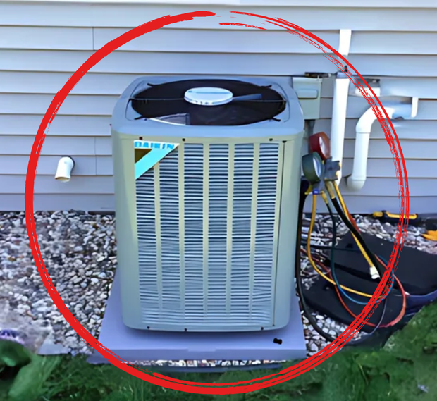 daikin air conditioner with a red circle around it