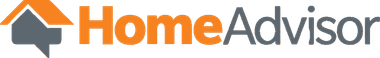 A home advisor logo with an arrow pointing up