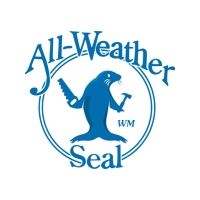 Blue All-Weather Seal logo with a standing seal inside a circle and the words “All-Weather Seal” and “WM”
