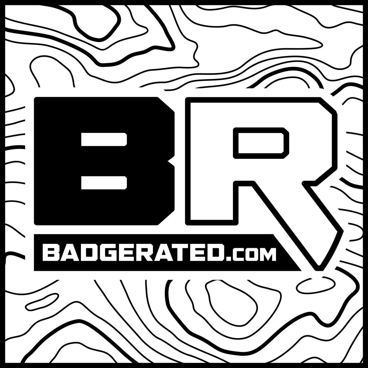 Black and white BR logo with contour lines and badge-rated.com text