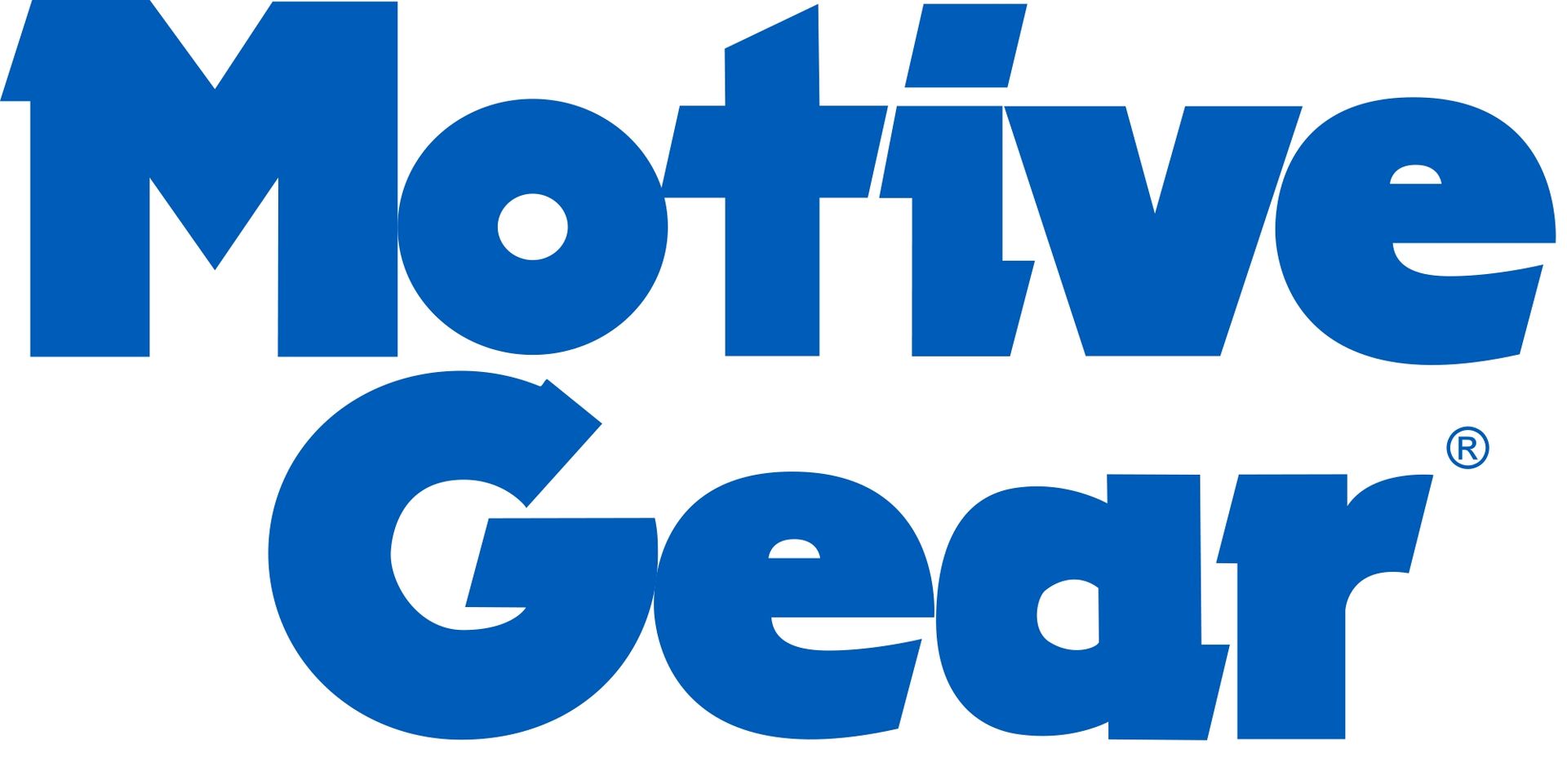 Motive Gear blue logo with bold stylized text on a white background