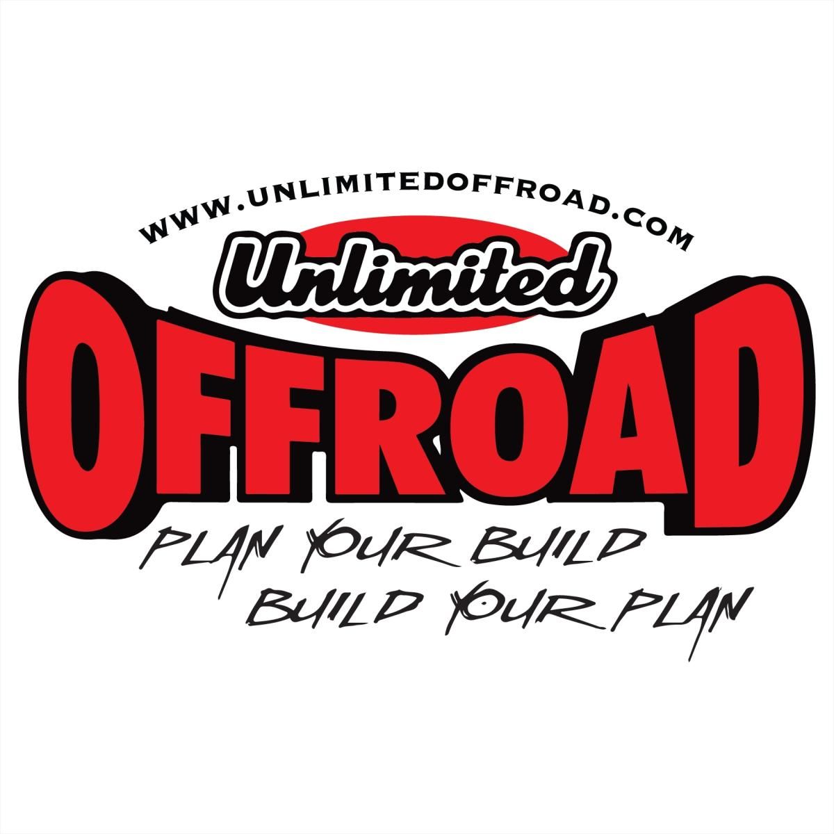 Unlimited Offroad logo with red “OFFROAD” text and slogan “Plan your build, build your plan”