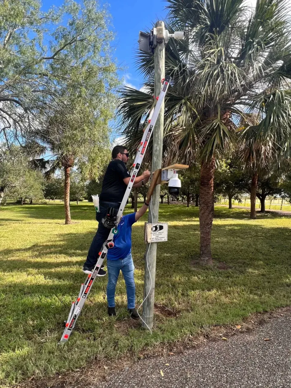 A surveillance camera installation in Rancho Viejo, TX by Spartan Home Security