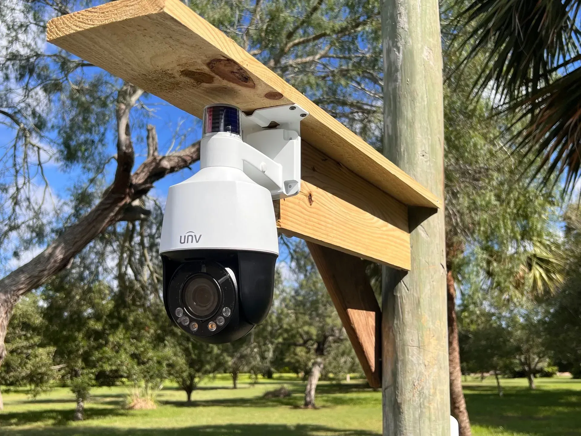 A surveillance camera installation in Rancho Viejo, TX by Spartan Home Security