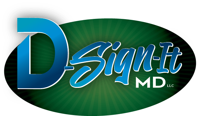 D Sign-It MD logo with blue and white lettering on a green oval background