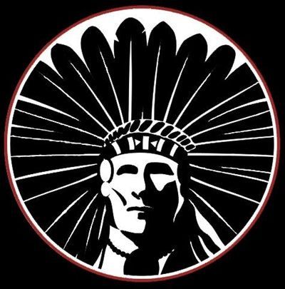 A logo of a native american headdress