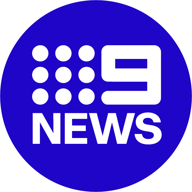 A blue circle with the word news on it