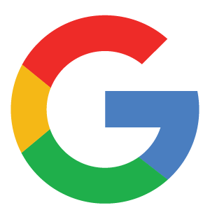 A colorful google logo on a white background