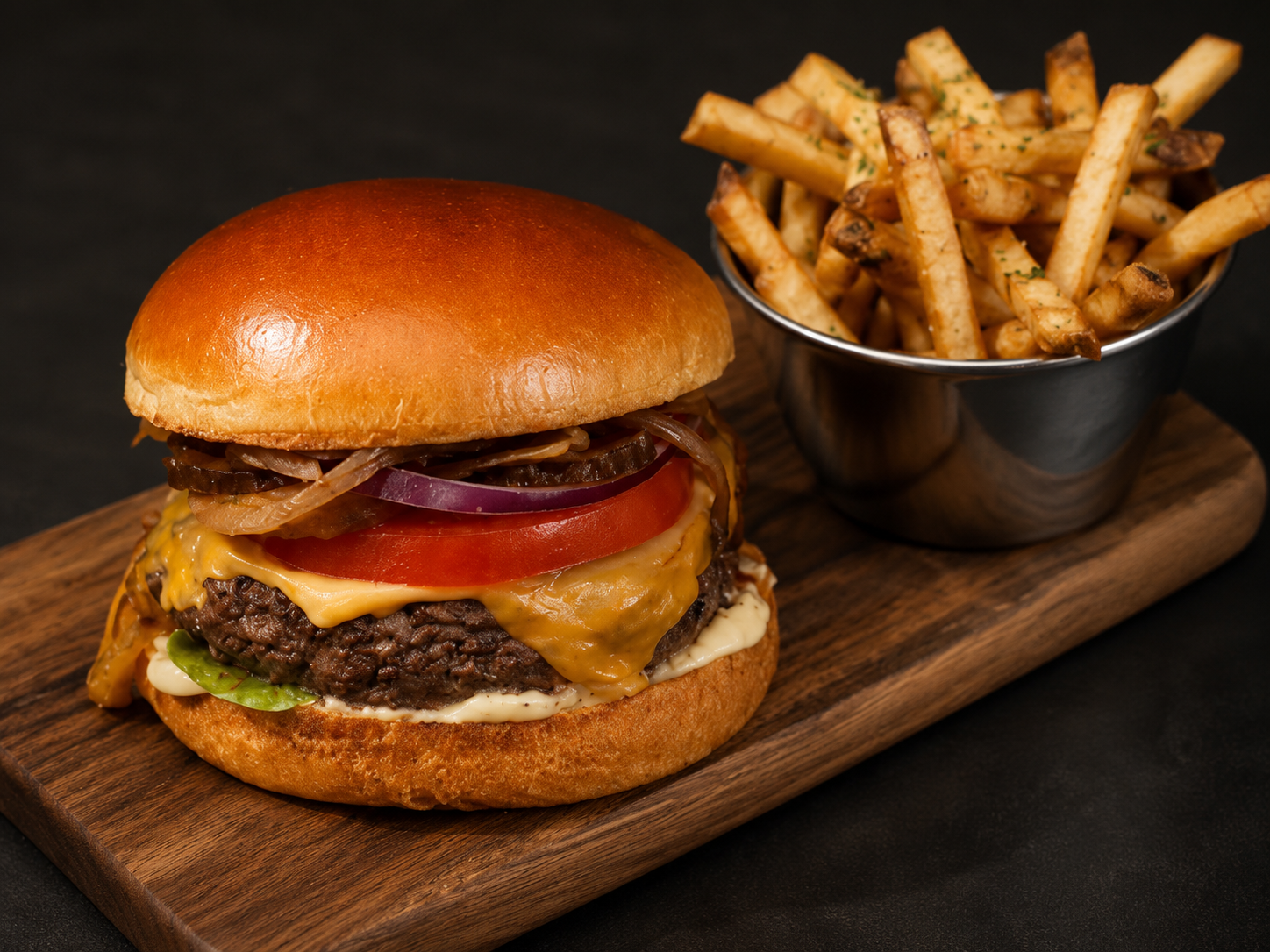 Freshly made burgers