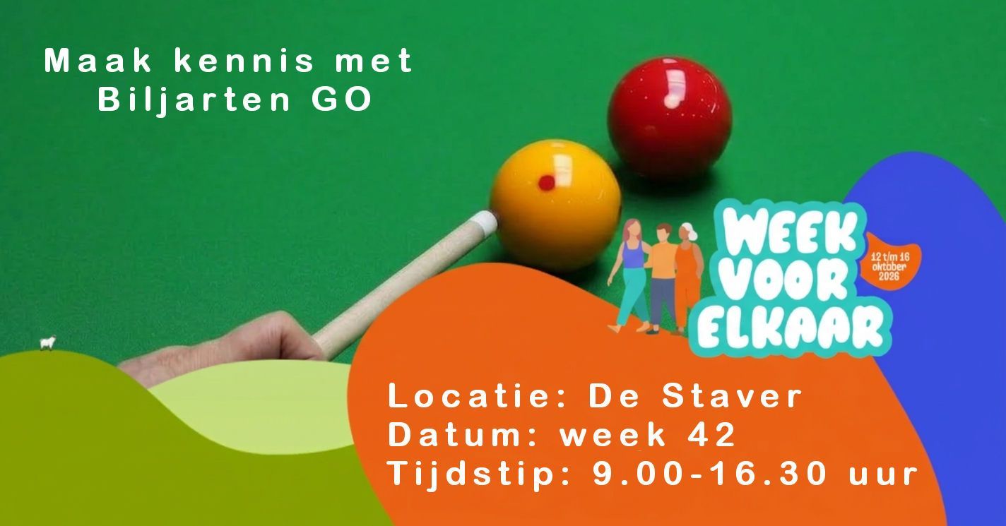 Ontdek de biljartsport tijdens de Week voor Elkaar!