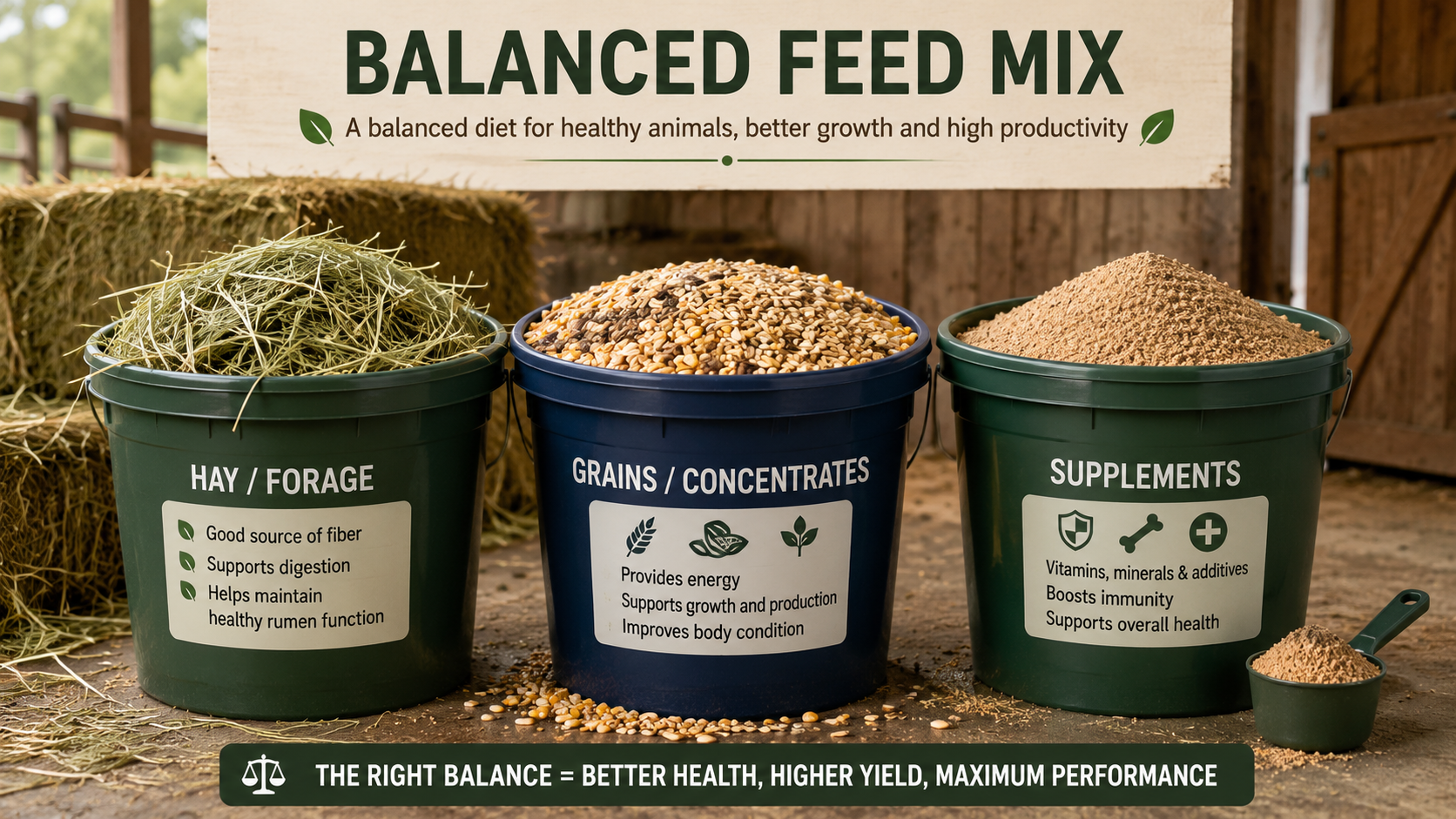 balanced horse nutrition feed hay grain supplements mix