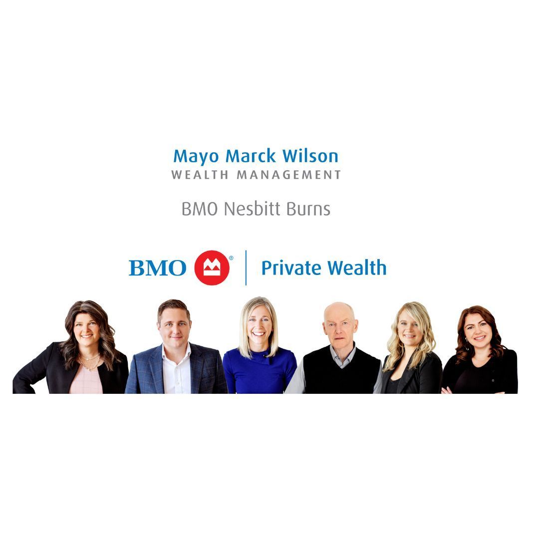 Mayo Marck Wilson Wealth Management and BMO Nesbitt Burns team banner with BMO Private Wealth logo and five staff portraits