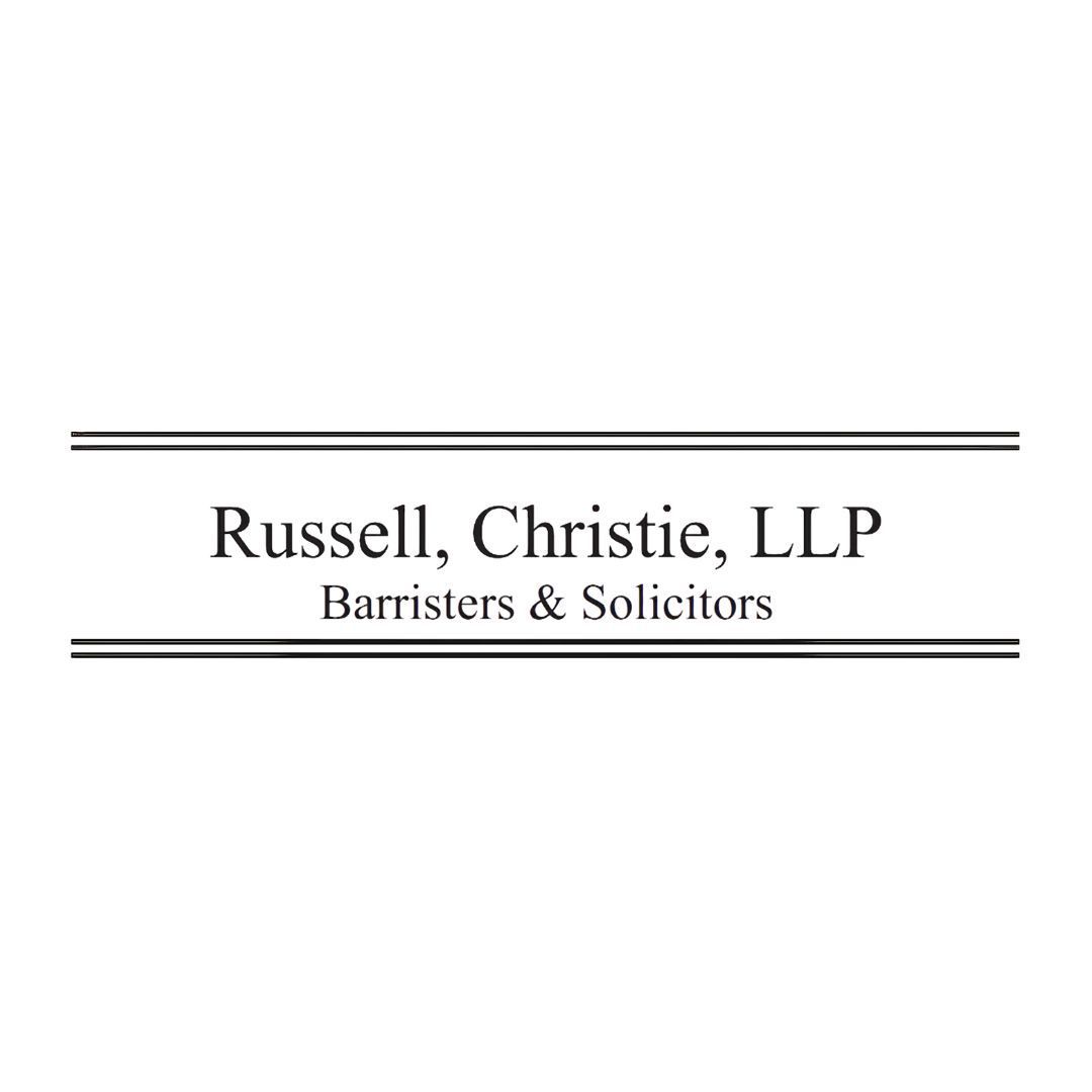 Russell Christie LLP Barristers & Solicitors logo in black serif text with horizontal lines