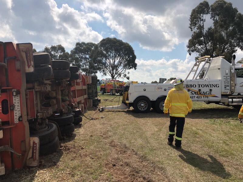 Truck Accident On Open Area — Towing Service In Narromine, NSW