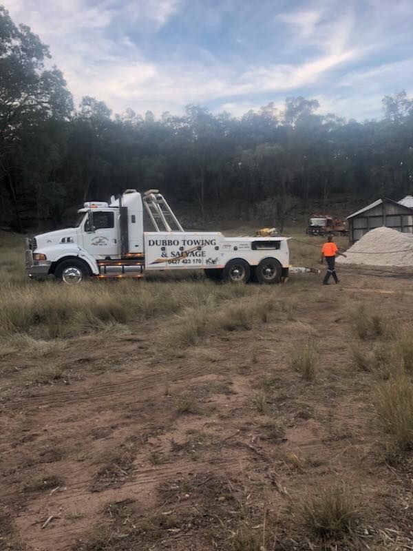 White Tow Truck In Open Area — Towing Service In Mudgee, NSW
