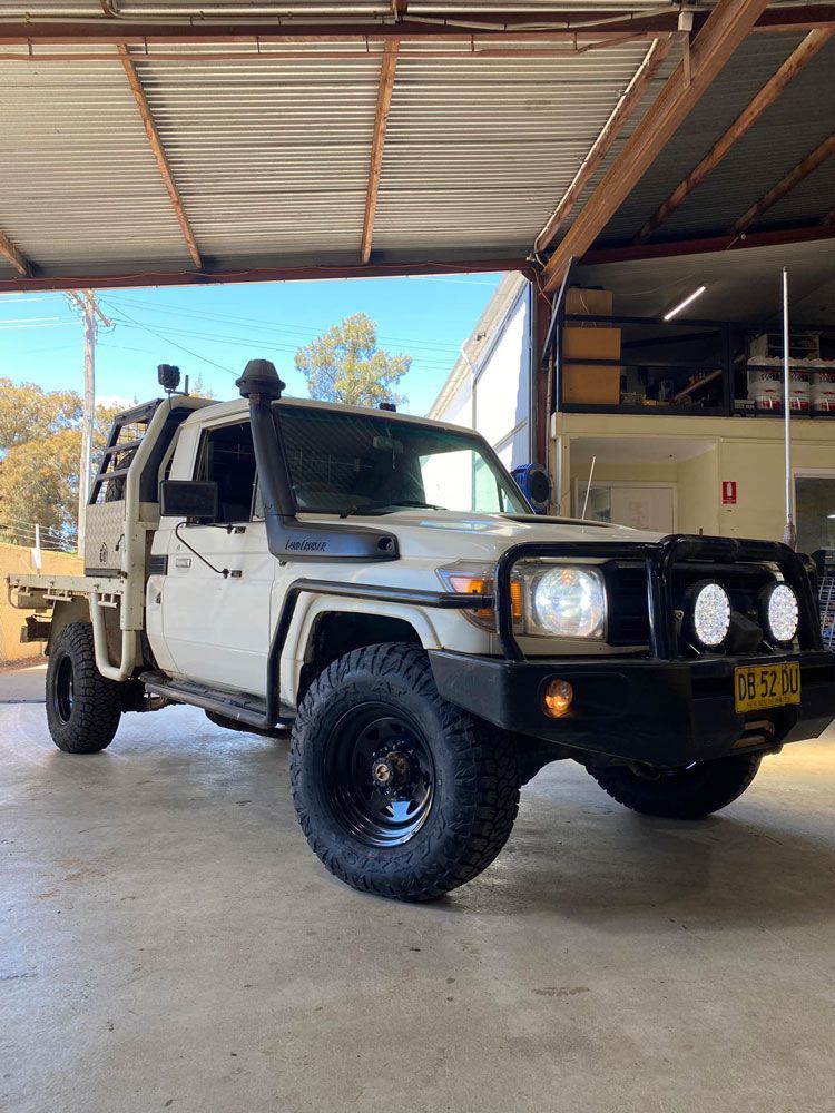 White Pick Up Inside The Workshop — Towing Service In Coonabarabran, NSW