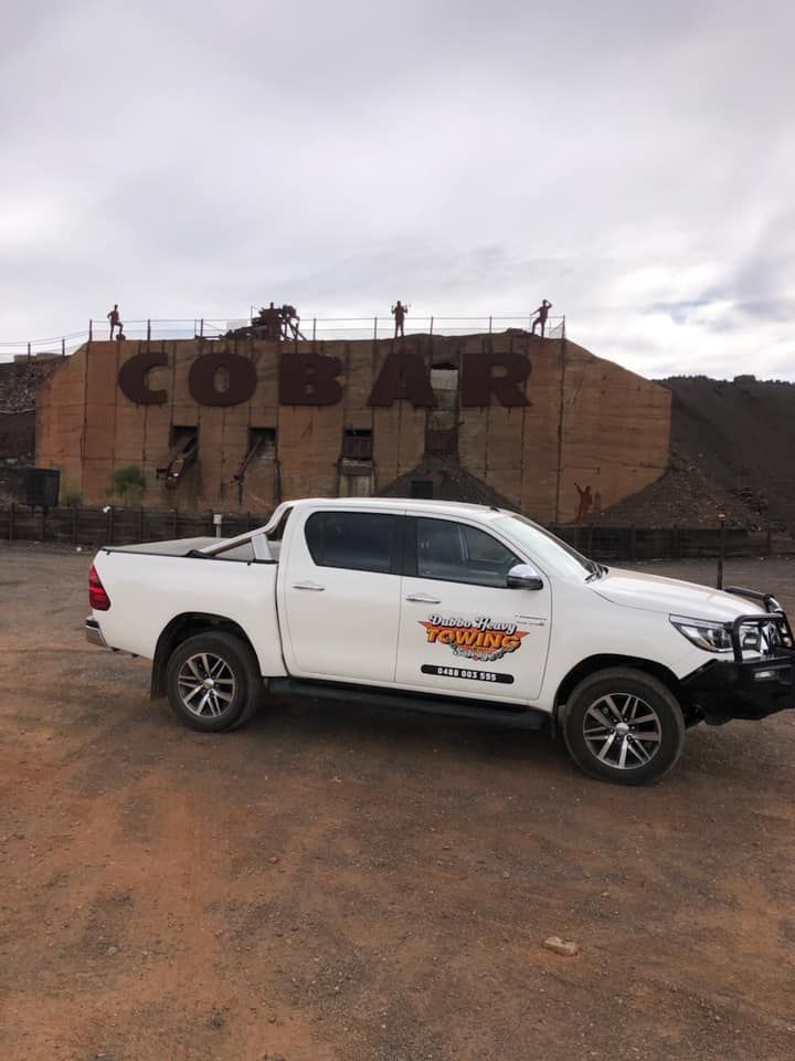 Pick Up Car With Cobar Background — Towing Service In Cobar, NSW
