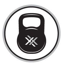 Black kettlebell with crossed 