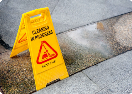 Tile Cleaning Caution Sign