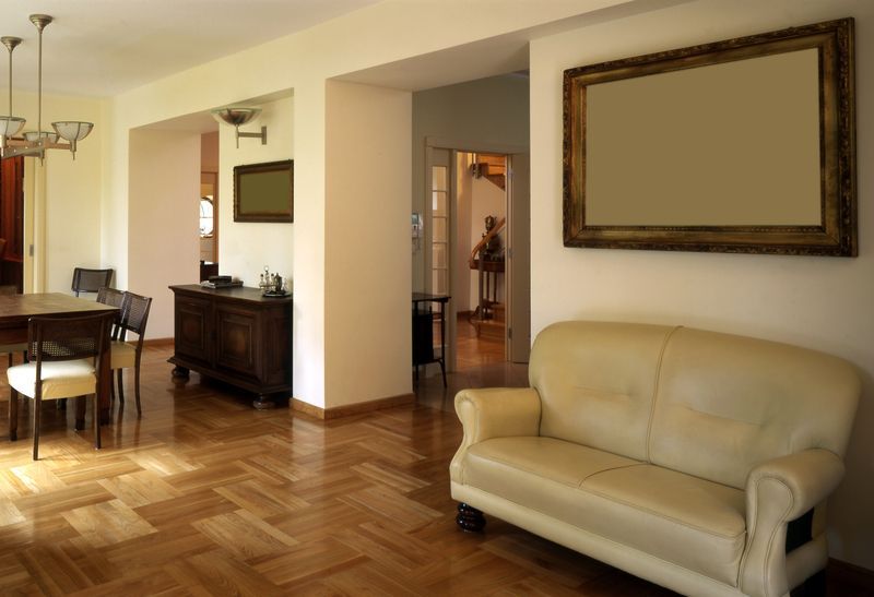 Office with newly cleaned and restored wood floor.