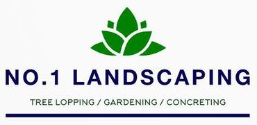 A logo for no. 1 landscaping tree lopping / gardening / concreteing.