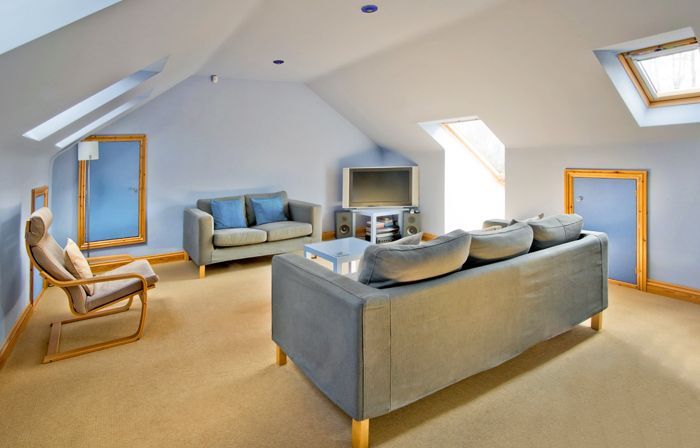 a newly converted loft space