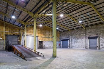 a ramp on the loading bay of a warehouse
