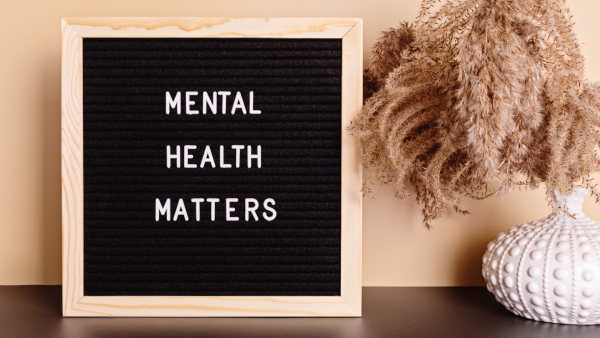 Black letterboard with 