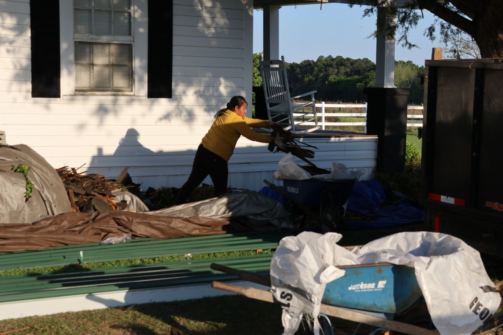 Post-roof replacement yard cleanup in Ashburn