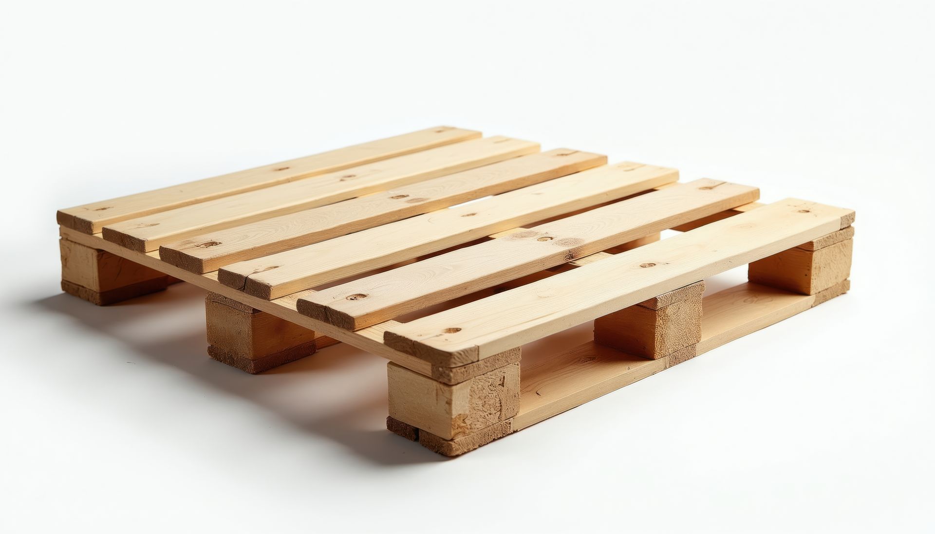 A wooden pallet is sitting on a white surface. A wooden pallet is sitting on a white surface.