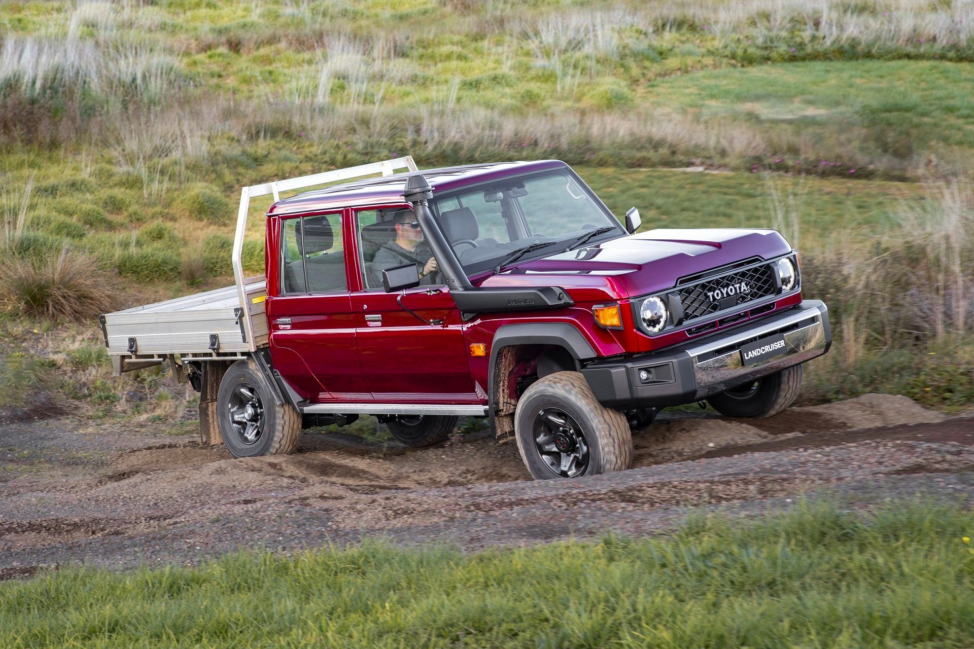 Red Customized Land Cruiser